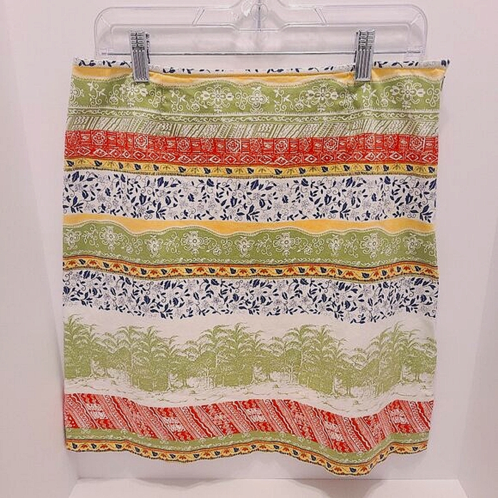 Madison Studio Boho Skirt Size 12 – Palm Tree & Floral Print, Cotton Blend